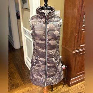 Fillmore Camo Print Long Down Puffer Vest - Size Small